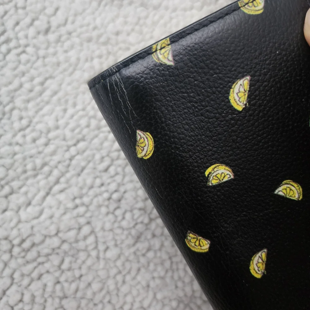 Marc By Marc Jacobs Black Lemon Print Snap Wallet
